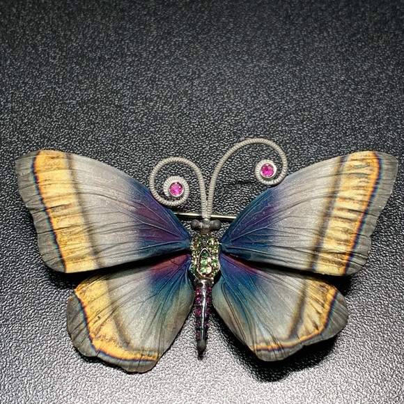 Butterfly brooch made in Italy 925 silver - Picture 2 of 7